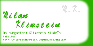 milan klimstein business card